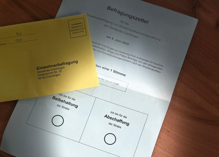 Ein Leserbrief  zur Abstimmung über Beibehaltung oder Abschaffung der  Straßenausbaubeitragssatzung