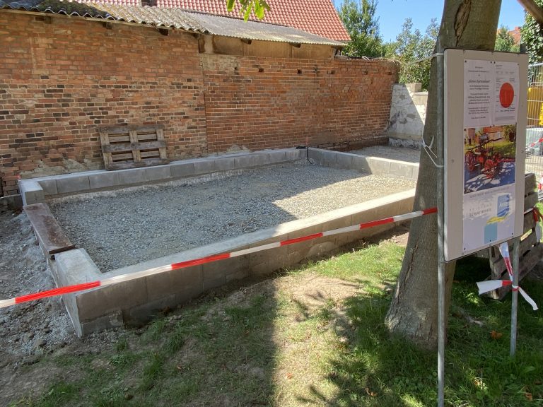 Fundamente des Kleinen Spritzenhauses bereits fertig