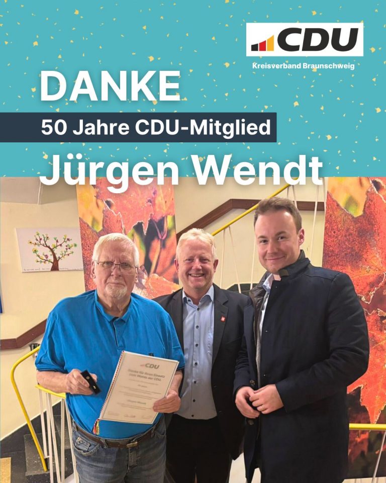 50 Jahre CDU – Jürgen Wendt für sein langjähriges Engagement geehrt