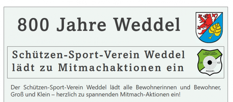 Schützen-Sport-Verein Weddel lädt zu Mitmachaktionen ein