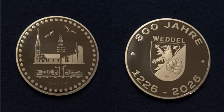 Silbermedaille zum Jubiläum „800 Jahre Weddel“